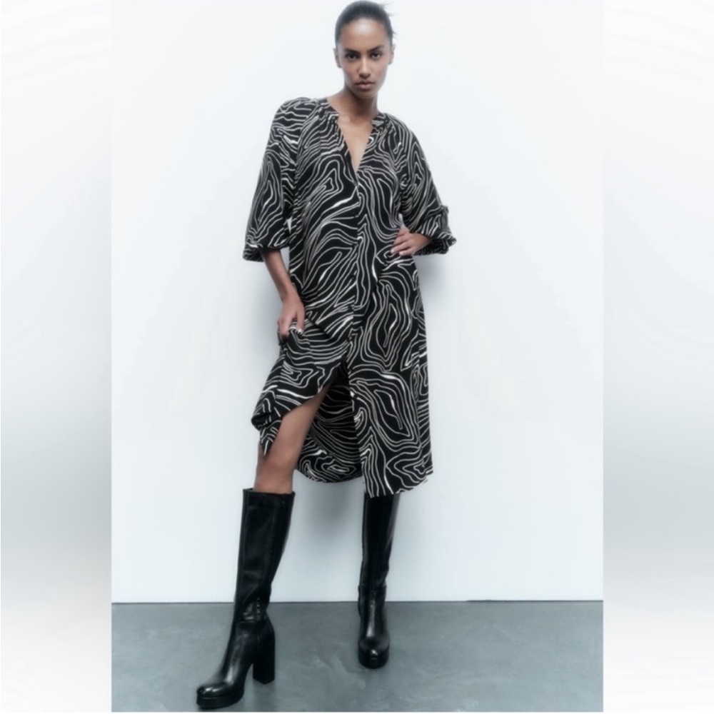 Printed midi dress